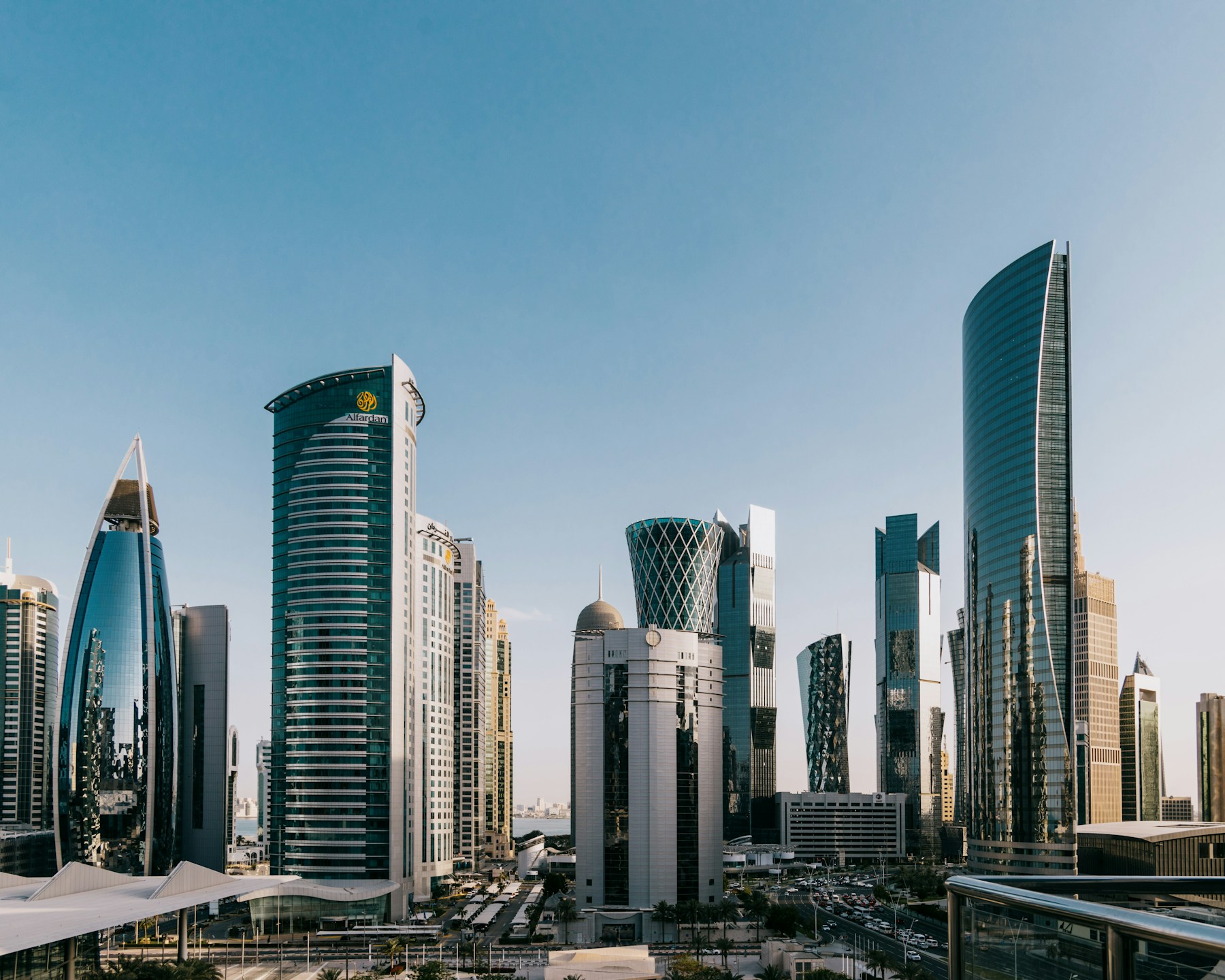 Doha's waterfront skyline in Qatar